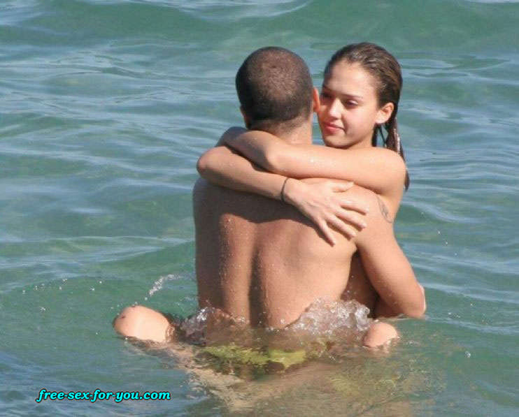 Jessica Alba showing her tits in see thru and fuck in water #75419138