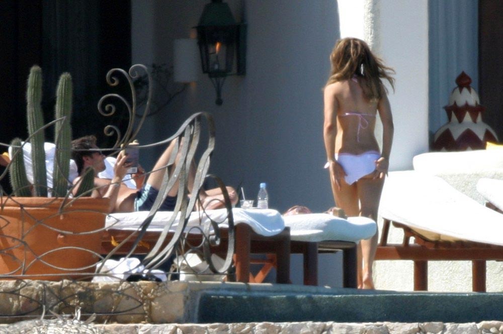 Kate Beckinsale in bikini on beach and posing #79486975