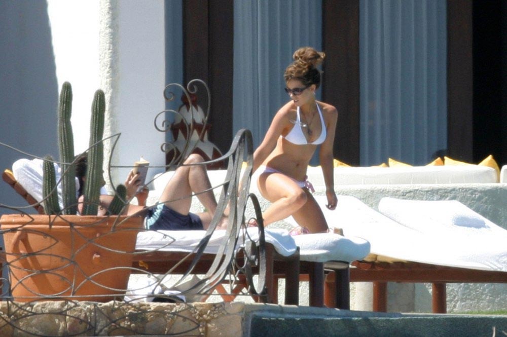 Kate Beckinsale in bikini on beach and posing #79486976