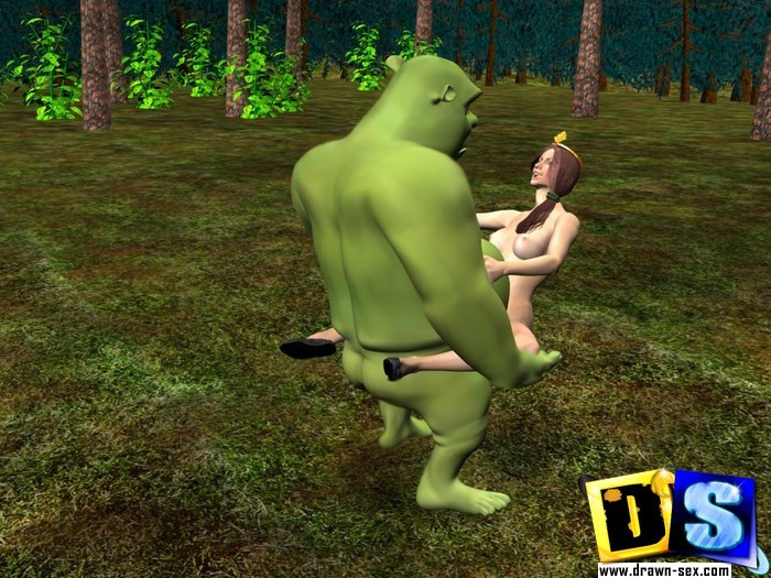 Shrek sbatte principessa e sesso ruvido con neve bianca
 #69600384