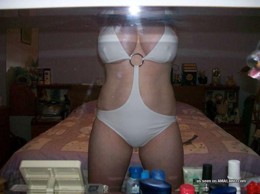 Big-tittied slut self shooting in her bedroom #71852470