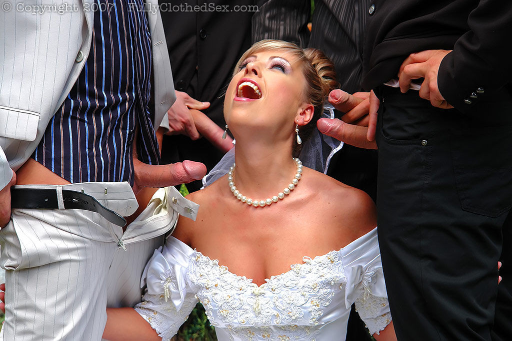 Blond bride gangbanged by her husband and the best men #76621674