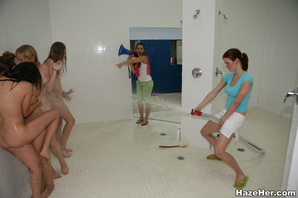 College sorority teen lesbians hazed in shower #78078085