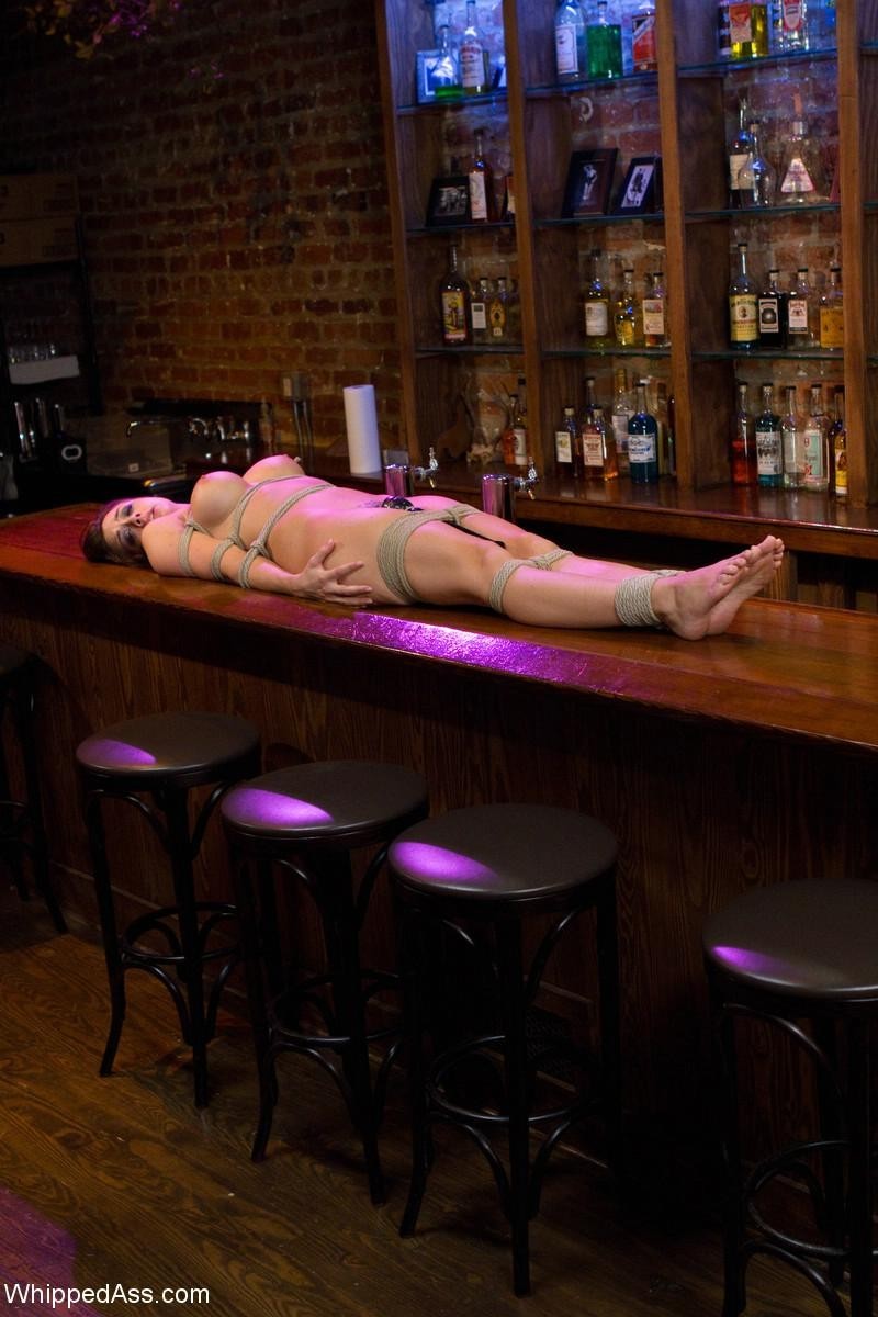 Sexy hooker gets bound whipped fucked by lesbian bartender
 #67526679