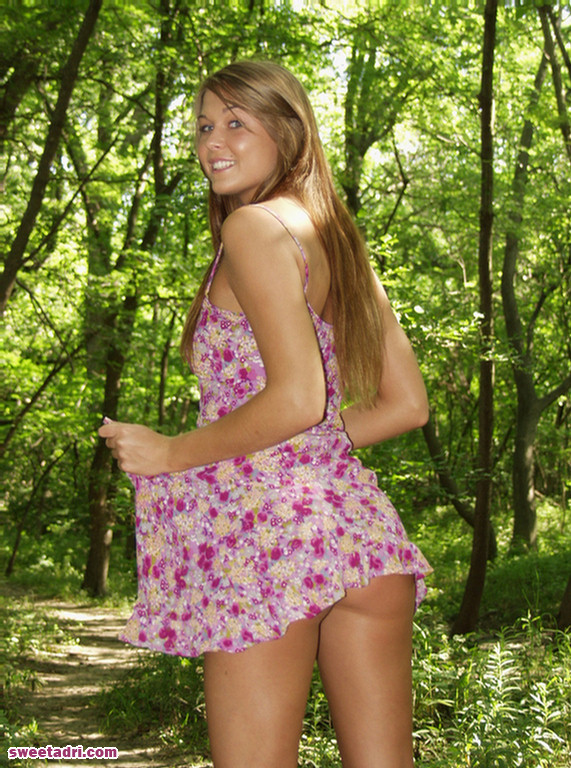 Sweet Adri gets naked in the woods #78622958