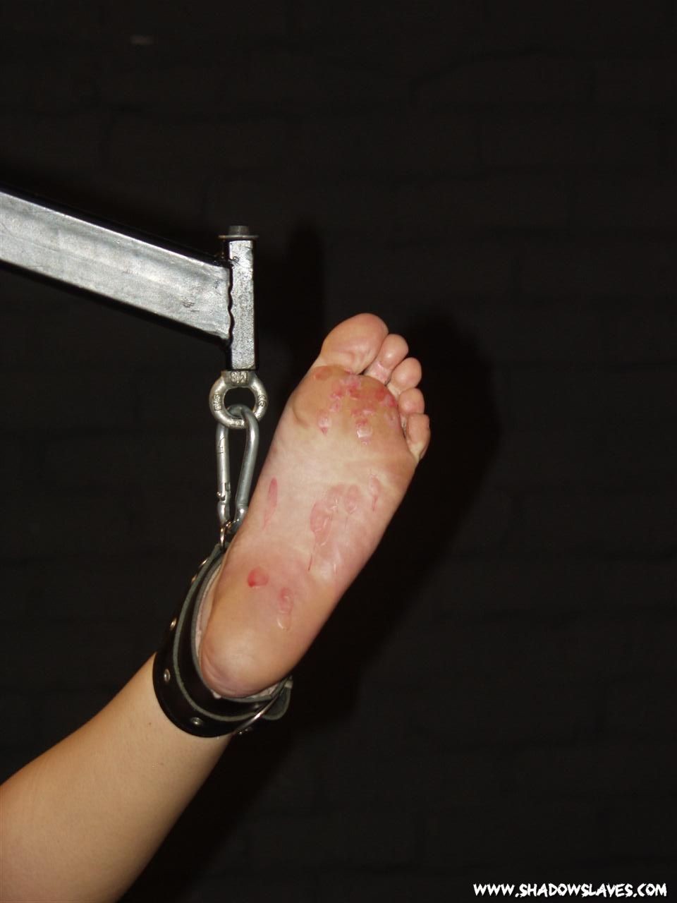 Bound feet punished and foot fetish hotwax punishment of restrained blonde amate #72084038