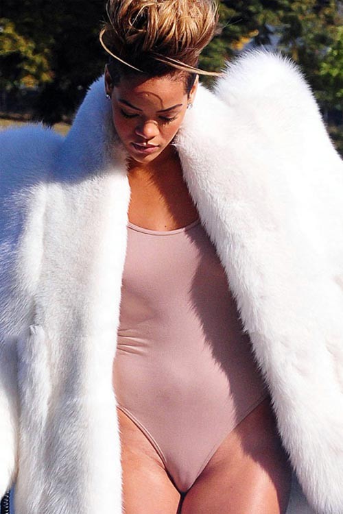 Rihanna see thru tetas y culo en tanga negra
 #75374929