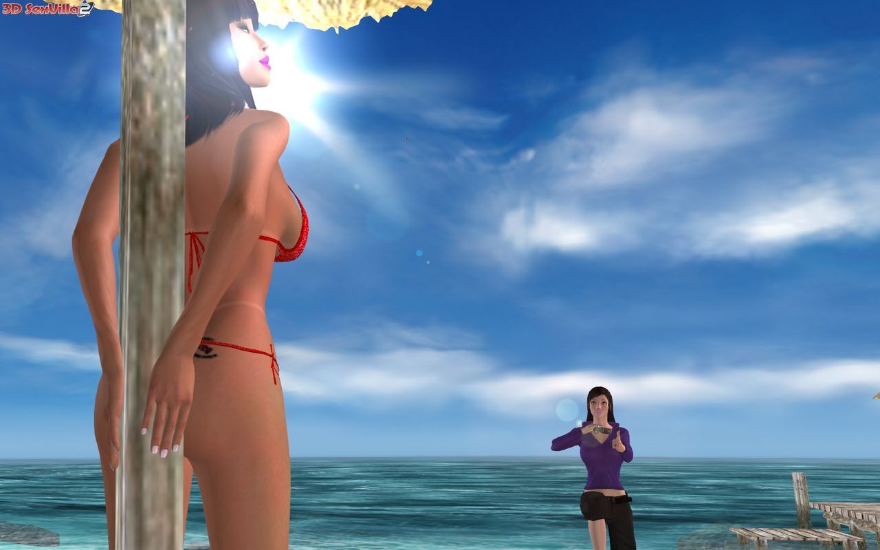Animated peeping tom masturbates at a public beach #69331740