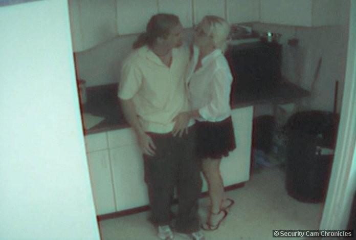 Hot couple having fun in kitchen caught by hidden camera #79370653