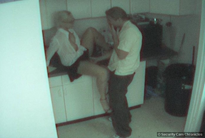 Hot couple having fun in kitchen caught by hidden camera #79370686