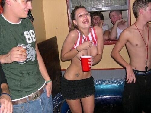 Drunk College Girls Flashing Perky Nubile Tits #76400632