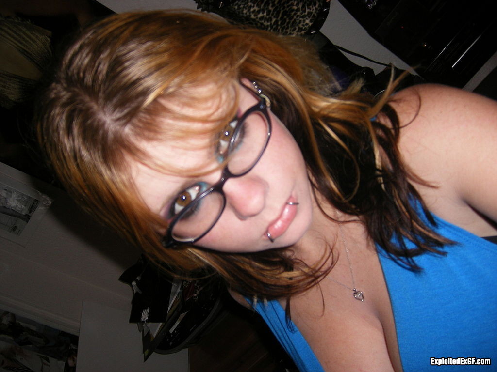 Amateur with glasses shows her big tits #67588118