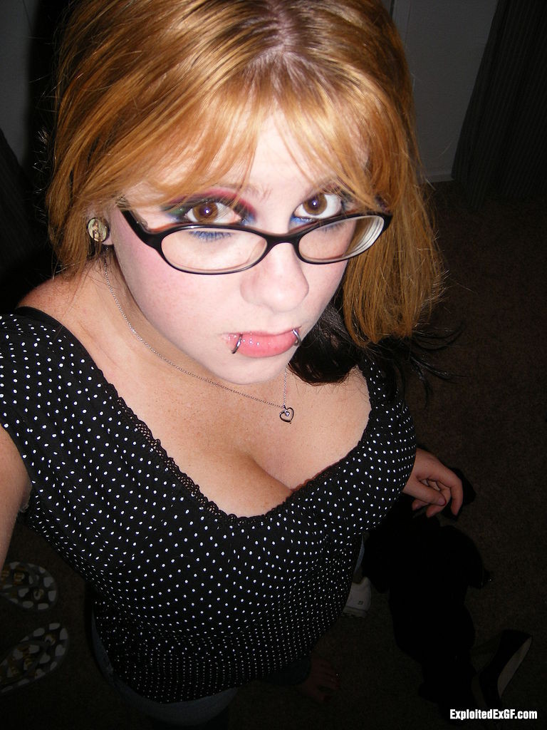 Amateur with glasses shows her big tits #67588219
