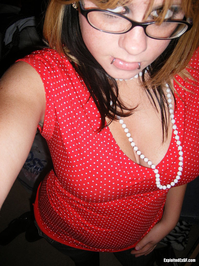 Amateur with glasses shows her big tits #67588239