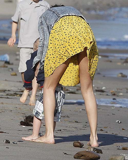 Selena Gomez sexy upskirt paparazzi photos on beach #75273350