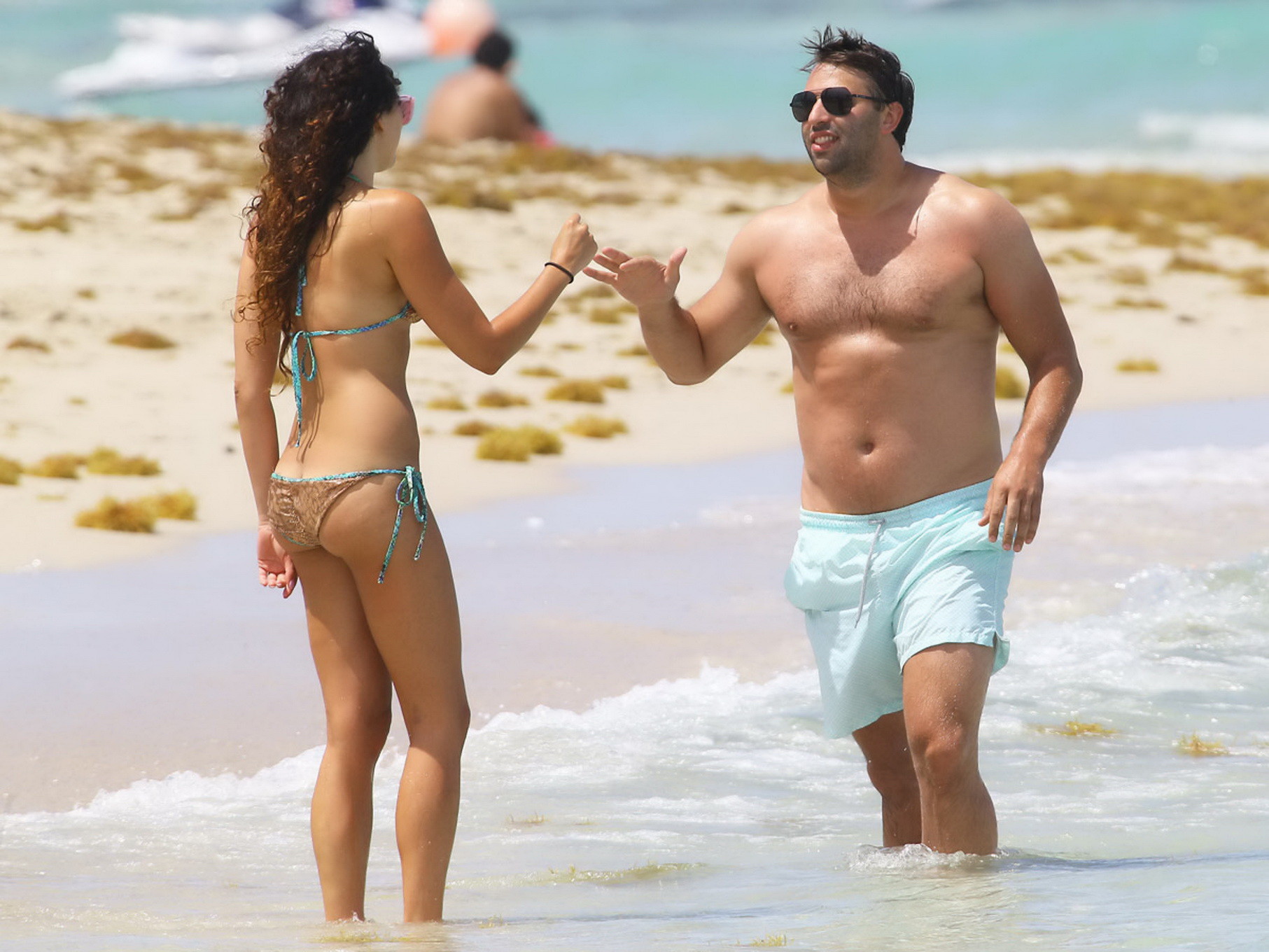 Eliza Doolittle shows off her ass in a tiny snake print bikini at the beach in M #75195209