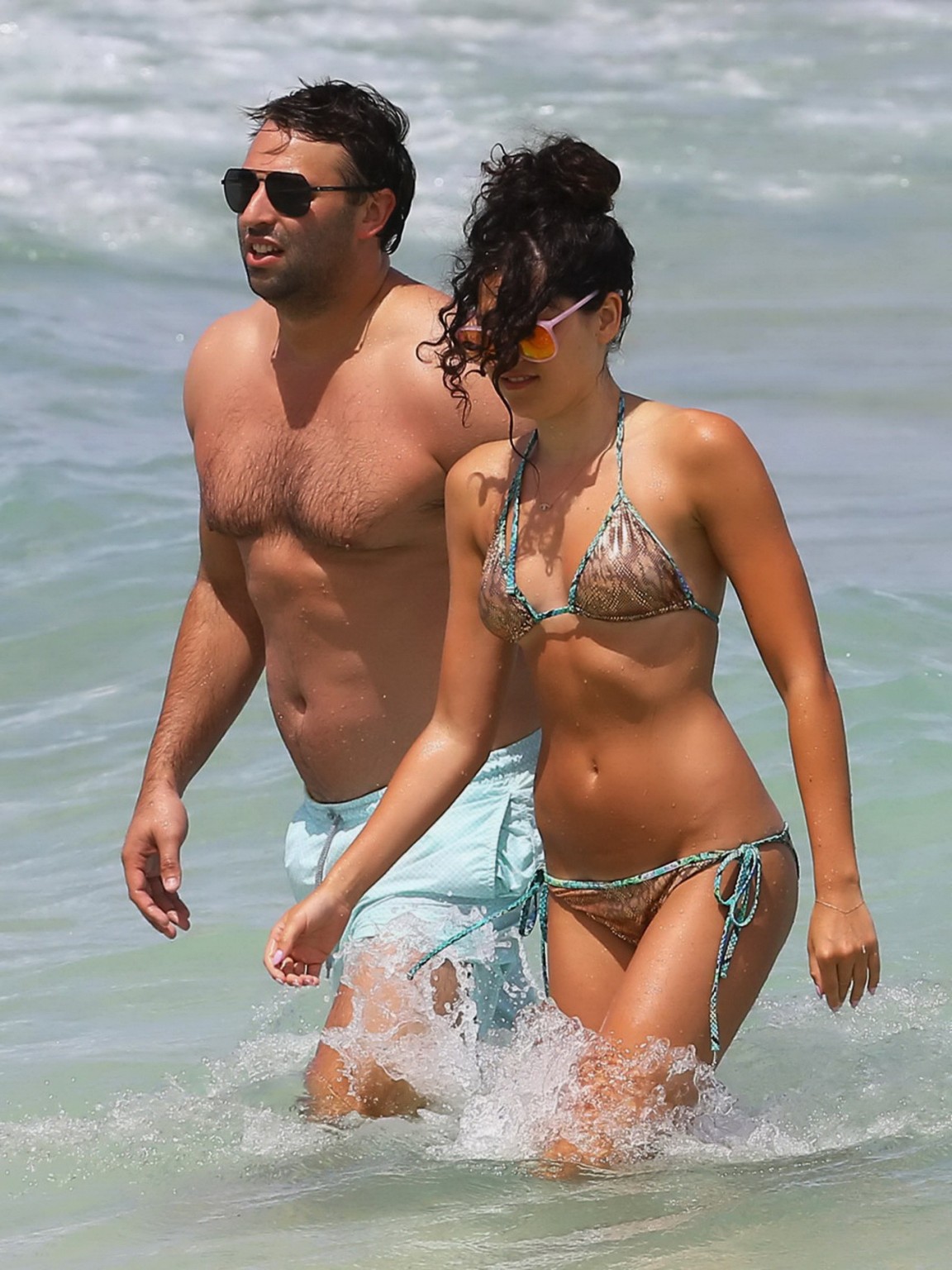 Eliza Doolittle shows off her ass in a tiny snake print bikini at the beach in M #75195239