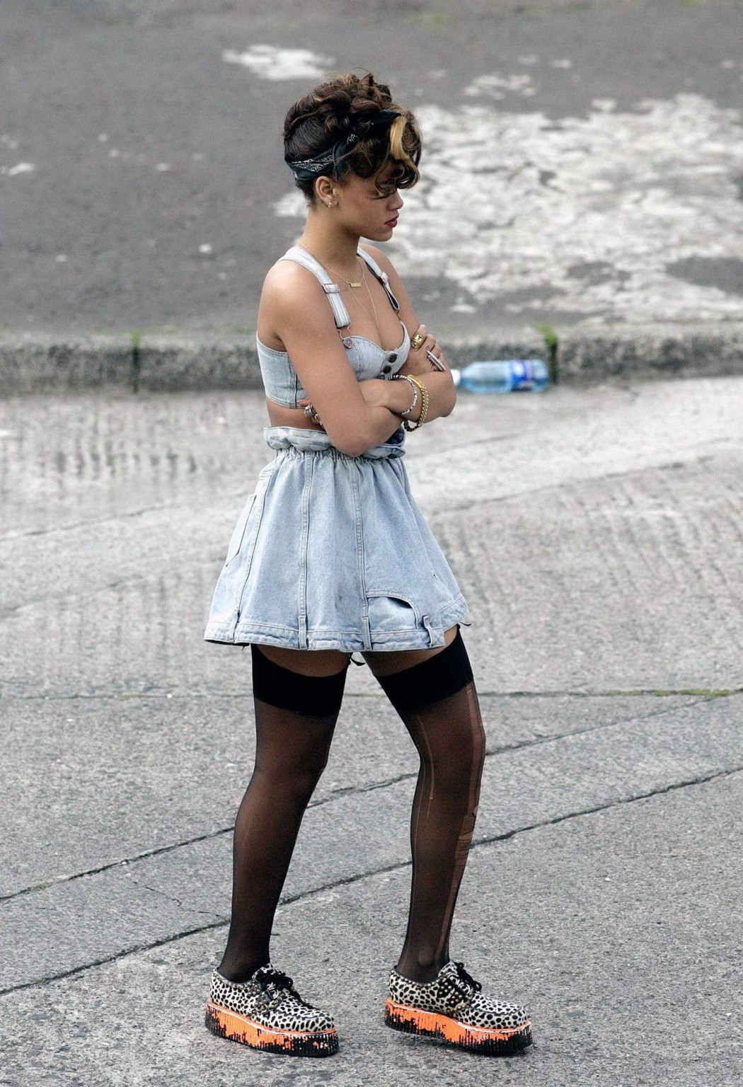 Rihanna flashing her panties on the music video set in Ireland #75287458