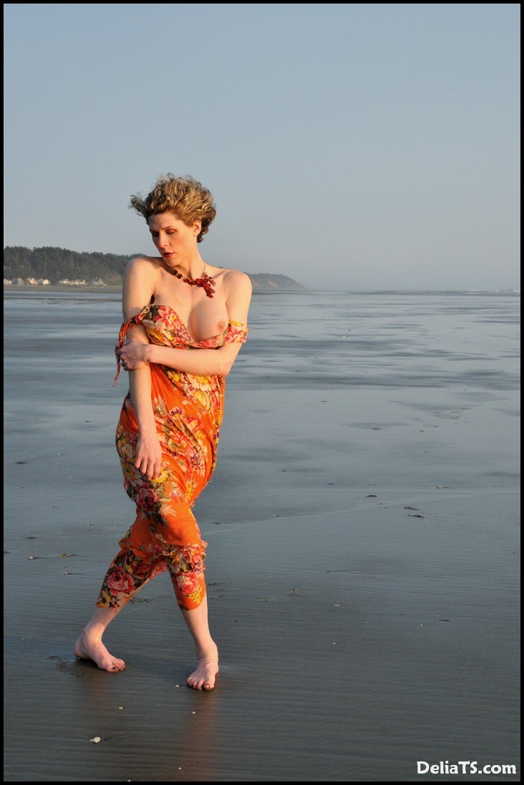 La guapa transgénero Delia se moja en la playa
 #67159001