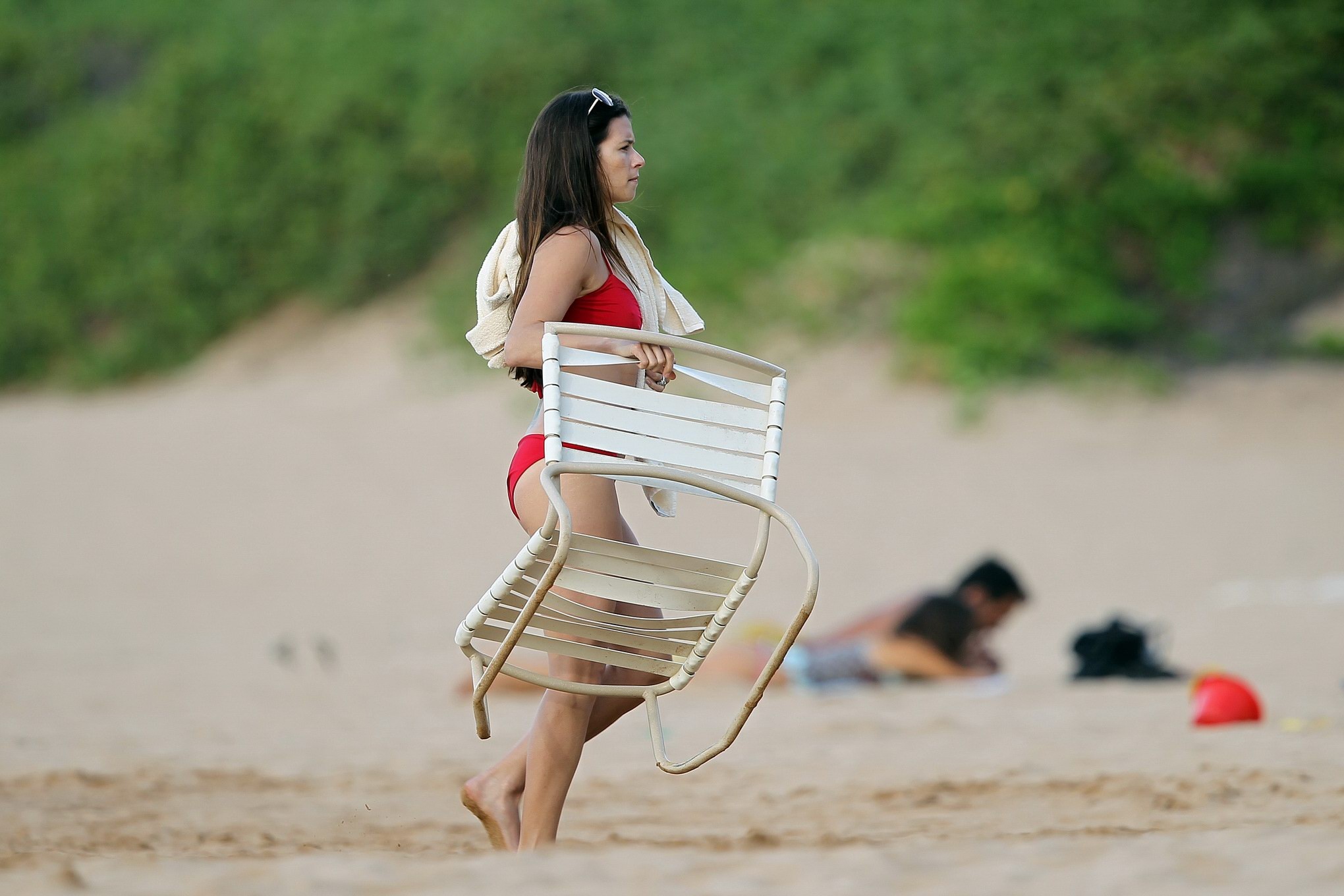 Danica Patrick shows off her ass wearing red bikini on Hawaii #75279703