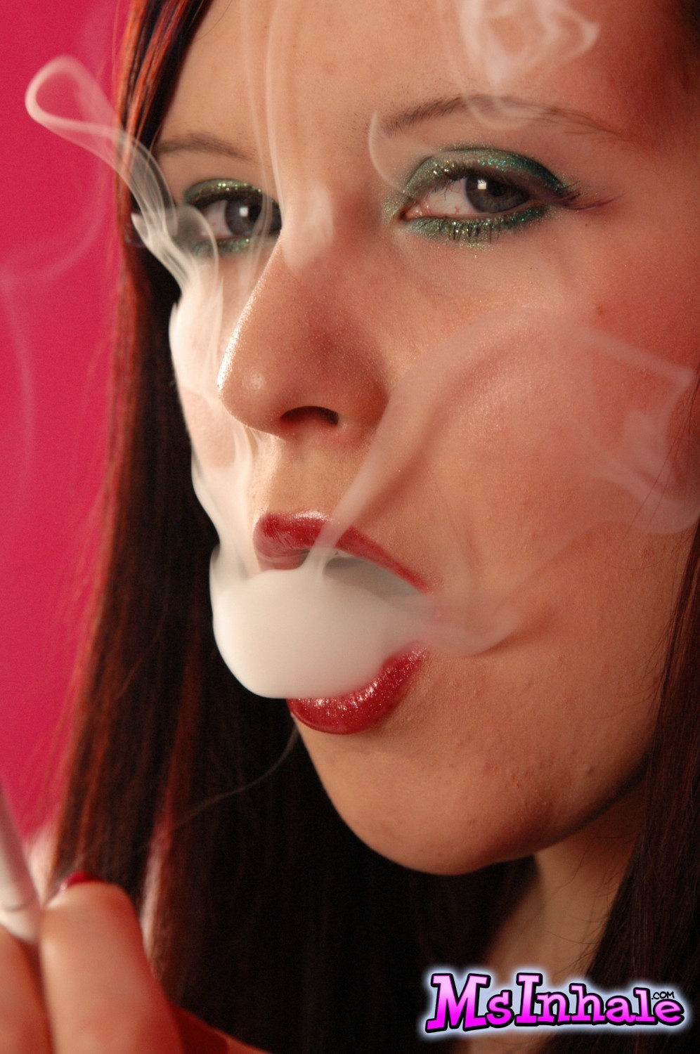 Closeups of smoking fetish babe MsInhale inhaling the smoke from #70266075