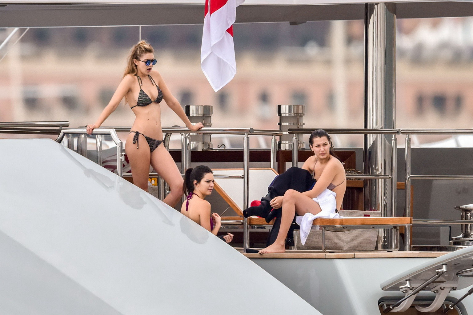 Kendall Jenner and Gigi Hadid caught in tiny bikini sets at the yacht in Monte C #75163307