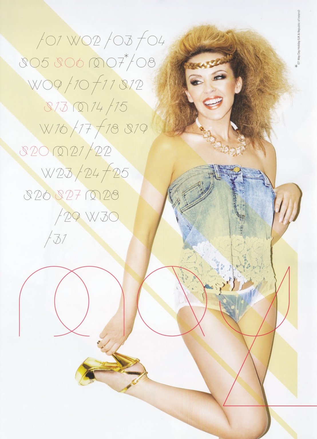 Kylie Minogue topless but hiding her boobs for her official 2012 calendar #75285407