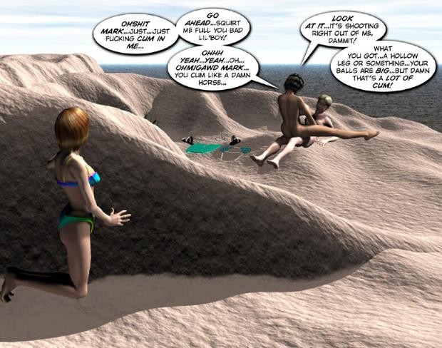 teenage huge cock on a beach 3D porn cartoon story adult comics #67051150