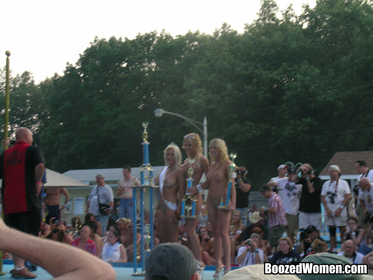Girls on booze being naked at contest #78913103