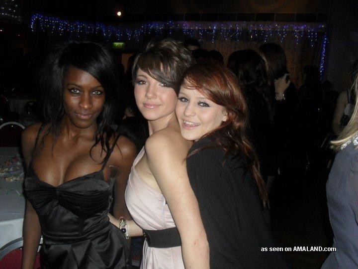Sexy ebony party babe posing with her girl friends #73312669