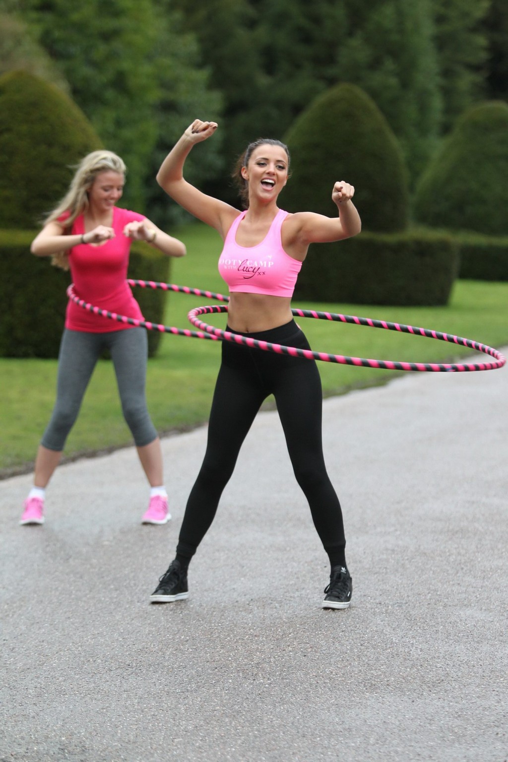 Lucy Mecklenburgh in sports bra  tights hosting a three day 'Booty Camp' at Cond #75205028