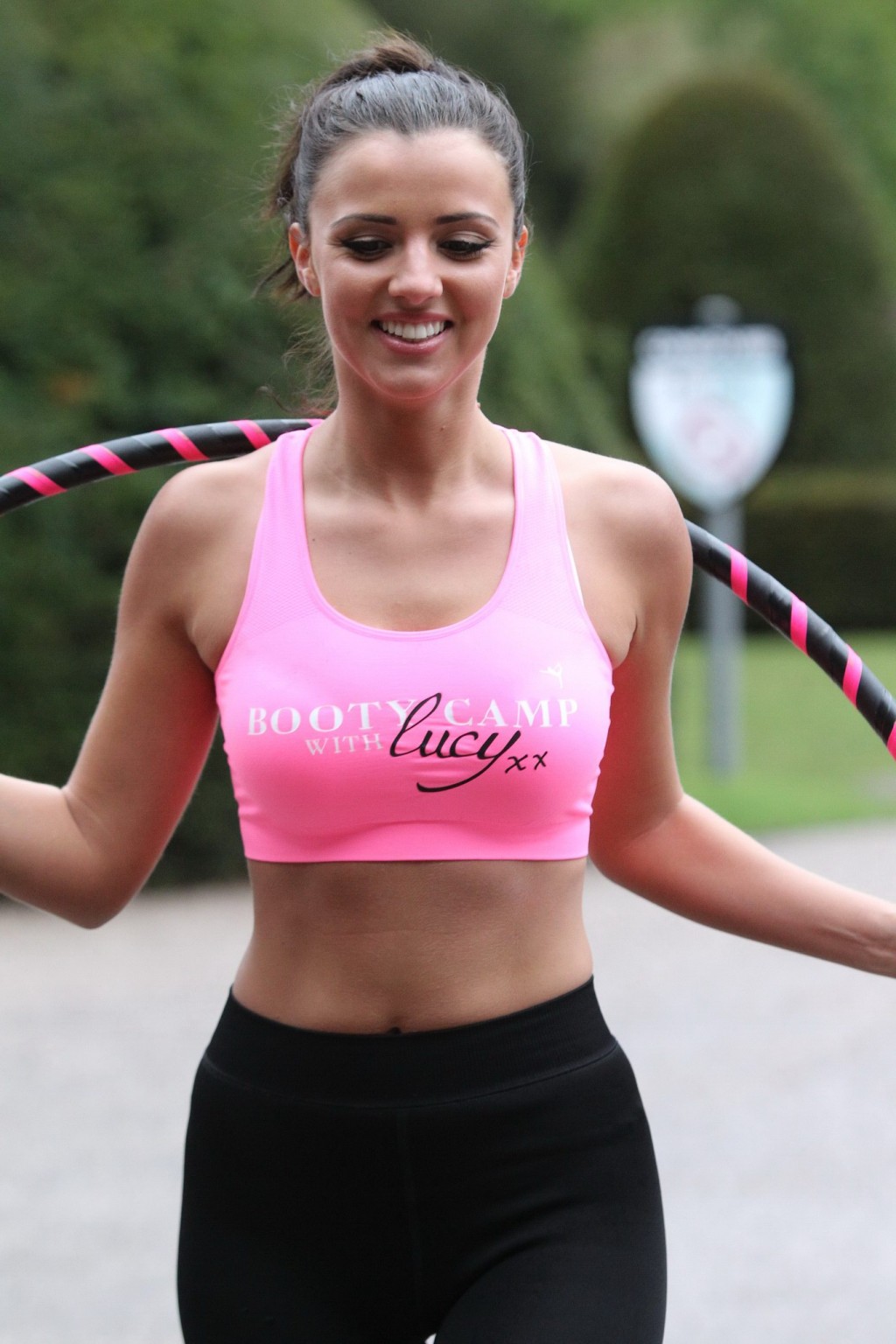 Lucy Mecklenburgh in sports bra  tights hosting a three day 'Booty Camp' at Cond #75205053