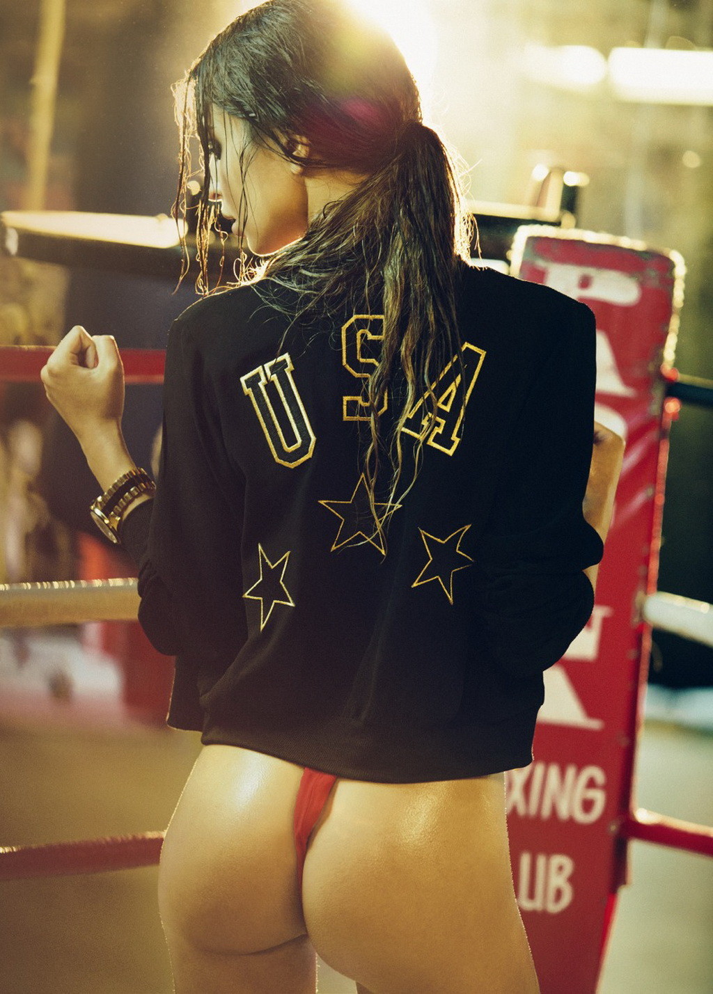Emily Ratajkowski showing off her ass  abs in the boxing themed photoshoot by Ol #75224176
