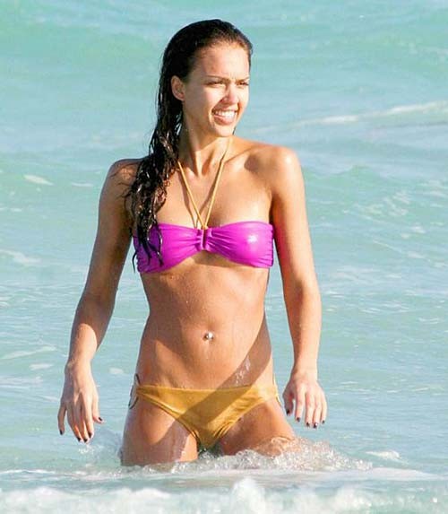 Jessica Alba very sexy and hot bikini paparazzi photos on pool #75277286