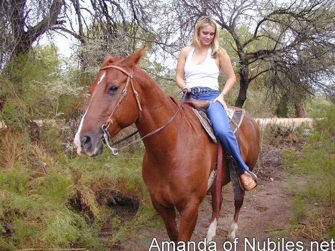 Busty blonde stripping on trail ride #74044894