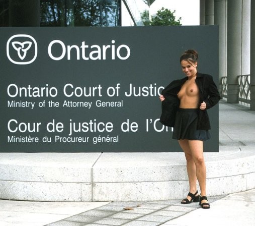 Flashing tits and ass in public #78927469