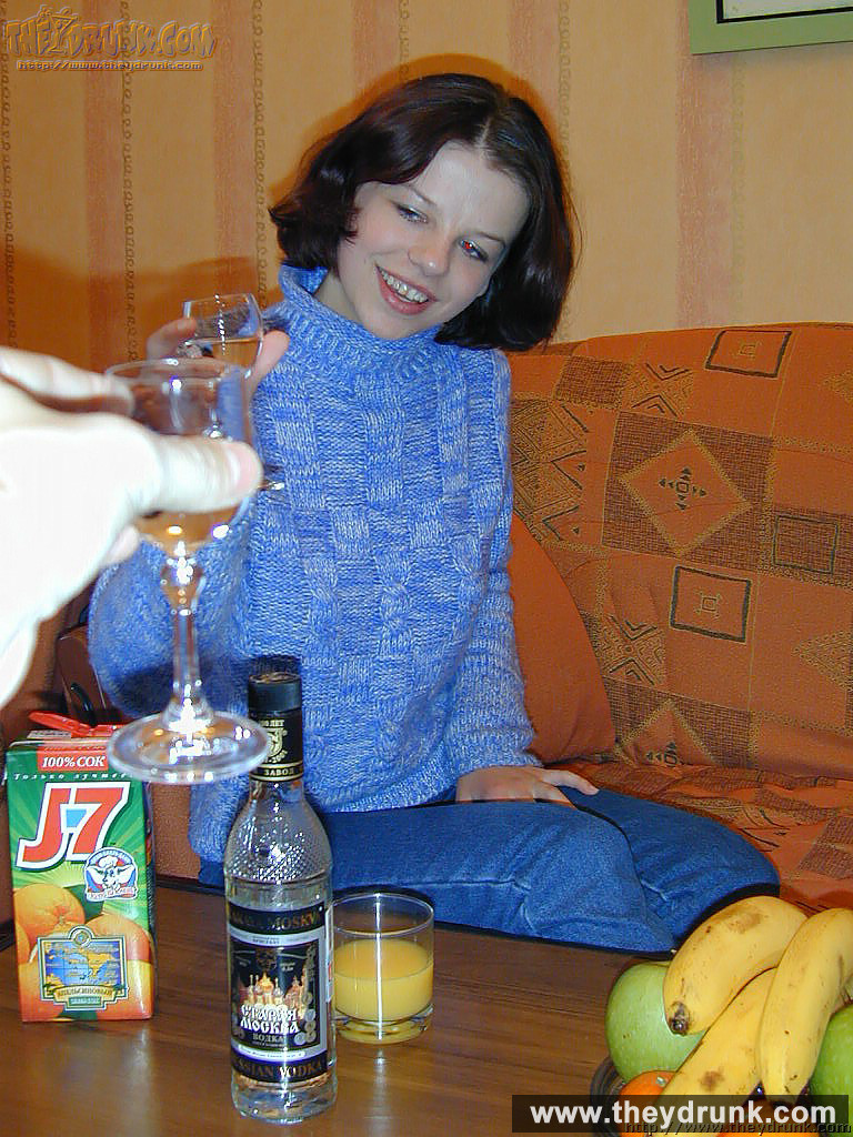 Drunk teen brunette Linda enjoys her amateur drinking then takes #67410938
