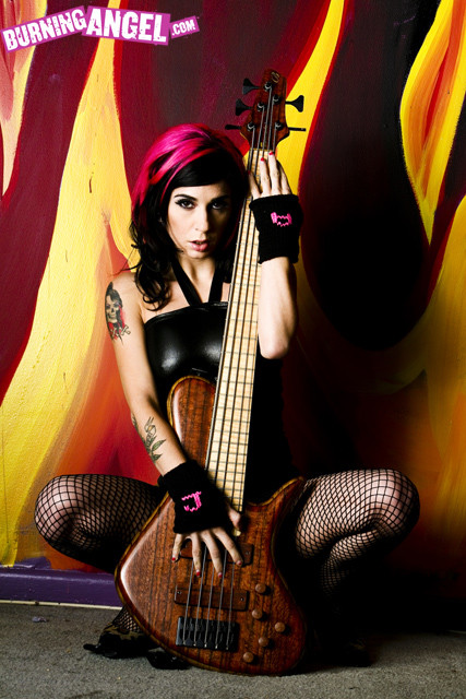 Punk Rock Tattooed Emo Slut Strips With Her Guitar #76409563