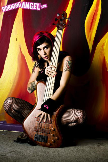 Punk Rock Tattooed Emo Slut Strips With Her Guitar #76409568