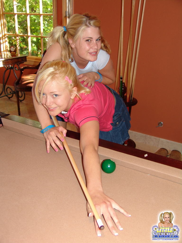 Eighteen year old lesbos lick pussy on pool table #78082288
