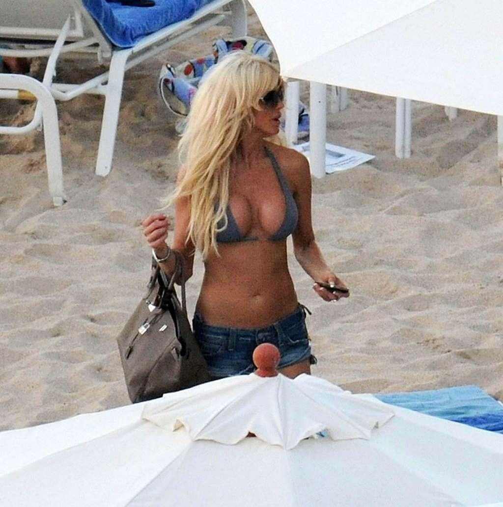Victoria Silvstedt huge tits exposed and upskirt outside paparazzi pictures #75365426