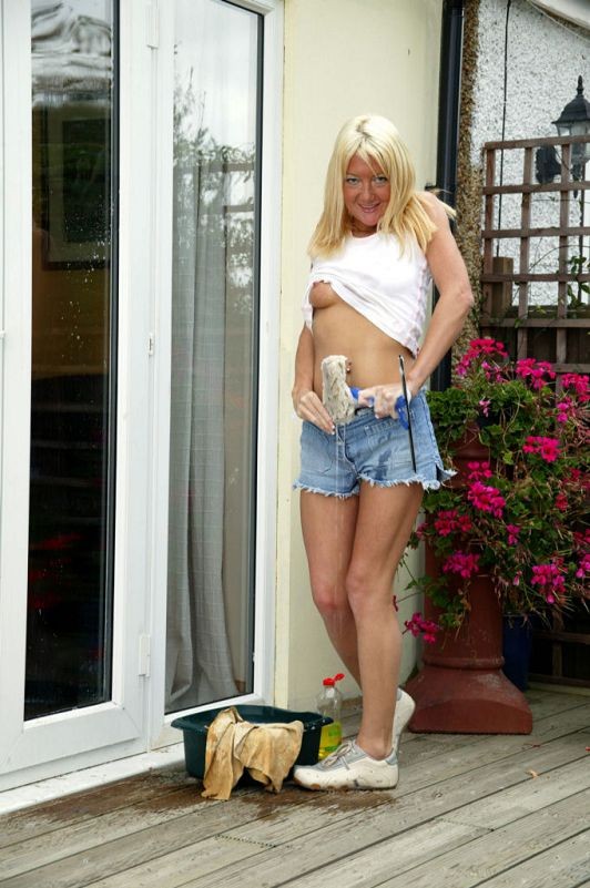 Older housewife masturbates outdoors #76343399