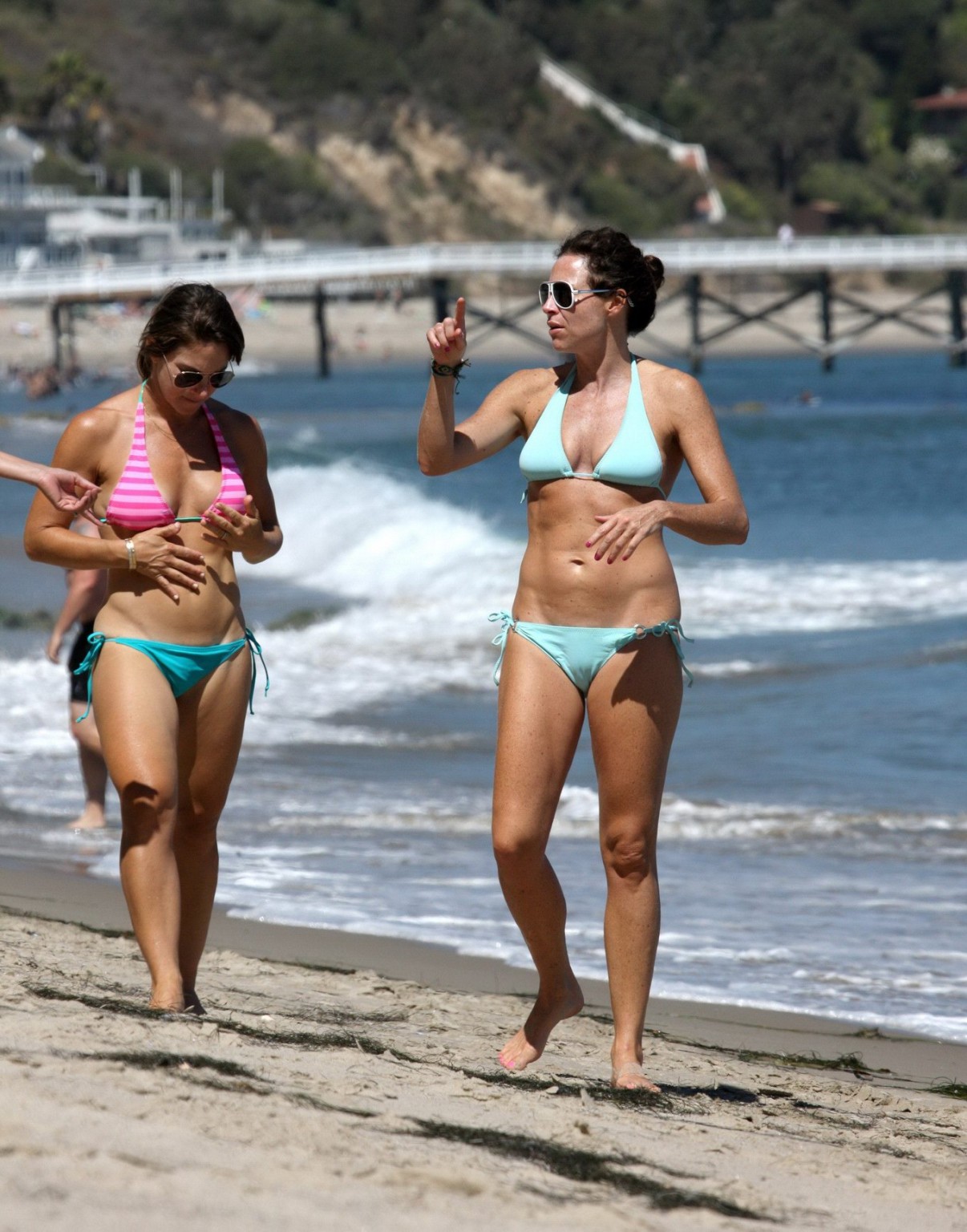 Minnie Driver wearing sky blue bikini on the beach in Malibu #75289423
