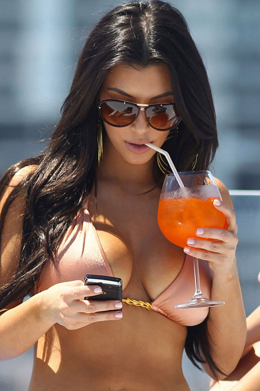 Kim Kardashian showing her huge tits and sexy body in bikini #75355452