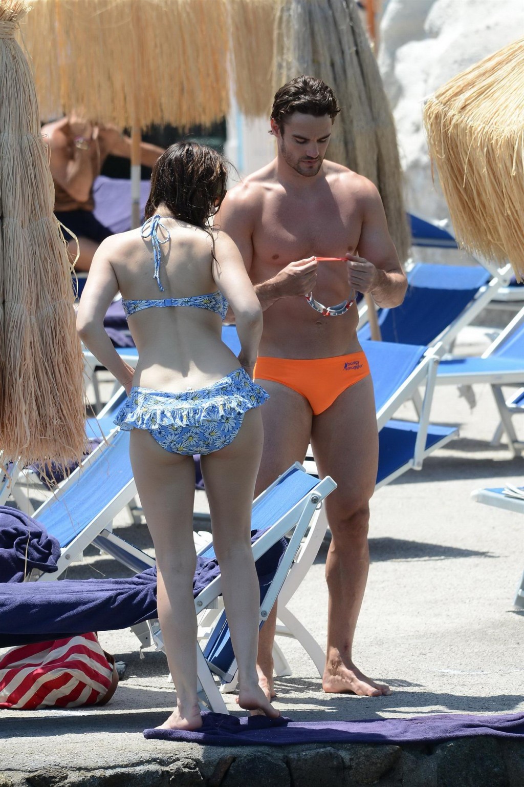 Kelly Brook busty wearing a daisy print bikini in Italy #75257805