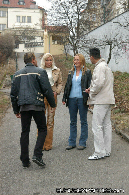 Dos tíos se follan a dos europeas calientes mientras juegan entre ellas
 #74576613