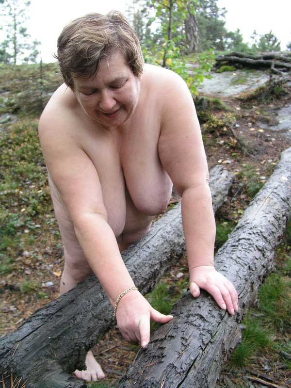 Big fat bbw granny with big boobs outdoors #75569496