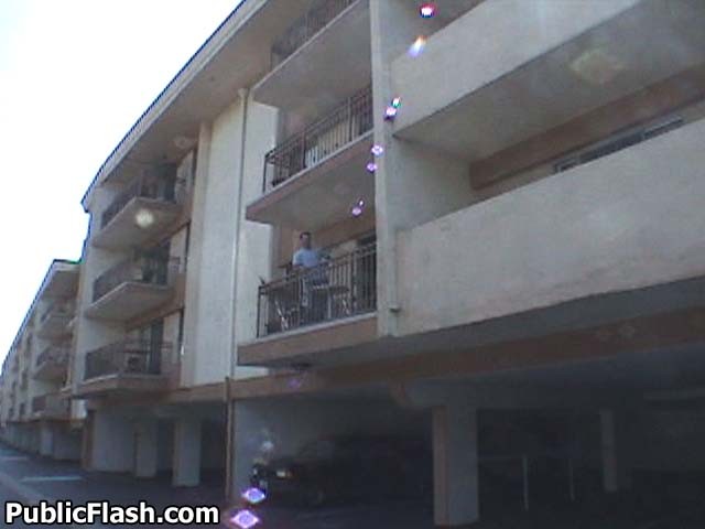 Big Bouncy Boobs Flashed for Neighbors on Balcony #78926065