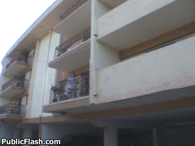 Big Bouncy Boobs Flashed for Neighbors on Balcony #78926089