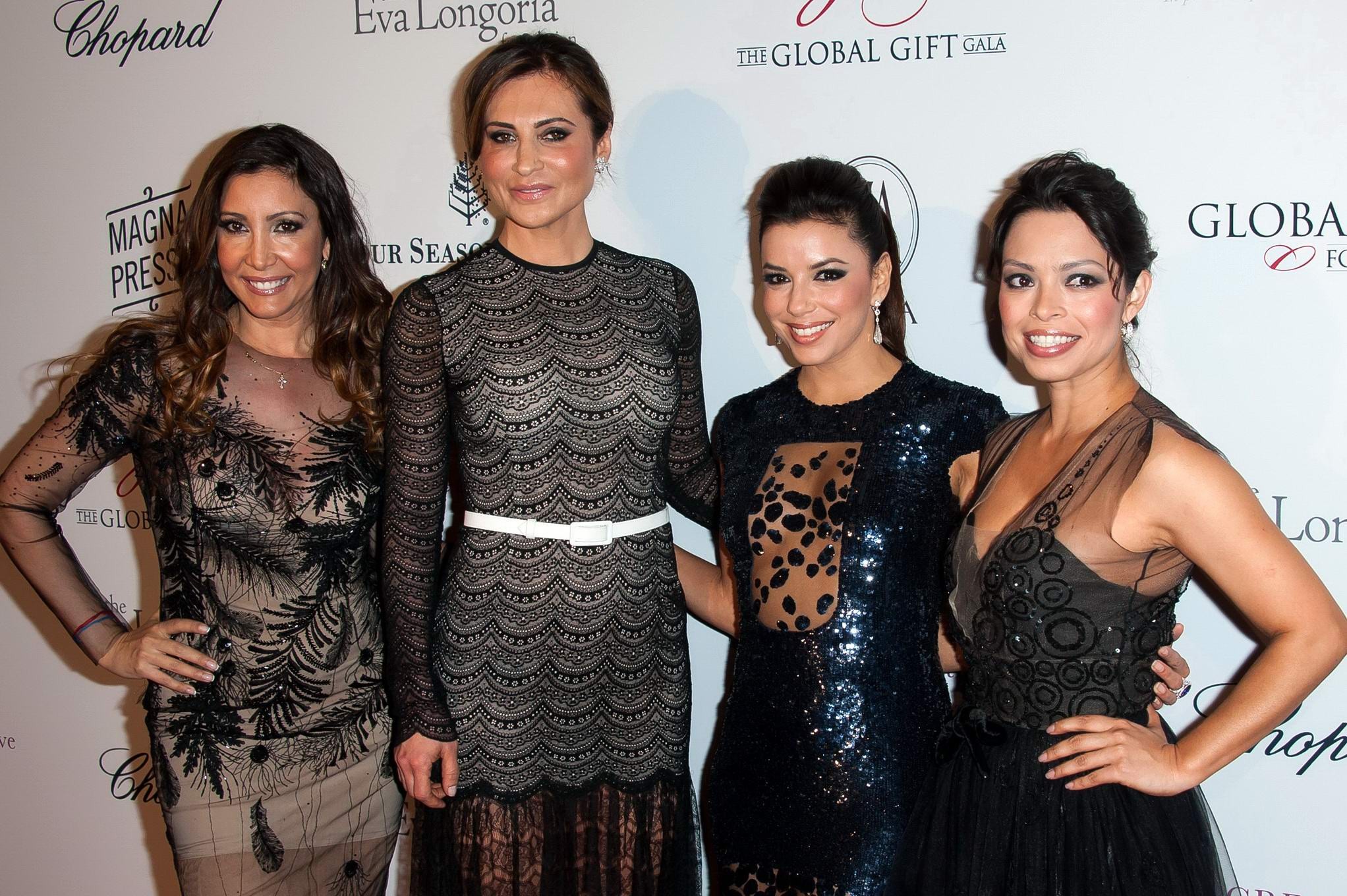 Eva Longoria looks hot wearing a partially see through dress at the 2013 Global  #75232182